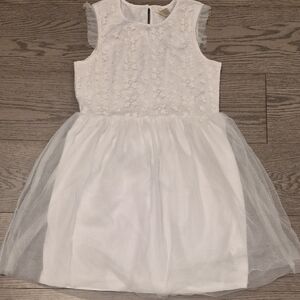 Forever 21 Girls White Floral Lace Tulle Dress Size 13-14